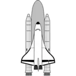 Space shuttle pronto al decollo di disegno vettoriale