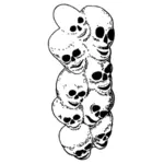Immagine vettoriale impilati teste di scheletro