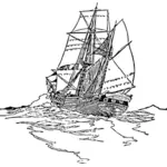 L'immagine vettoriale di barca ketch