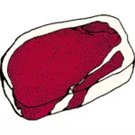 A raw top round steak vector illustration
