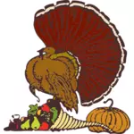 Turquía y verduras dibujo vectorial