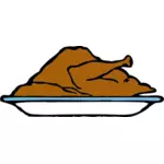 Turkey platter vector illustration