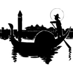 Venice gondolier vector art