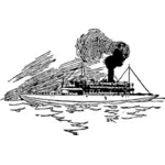 Vector clip art of steam ship