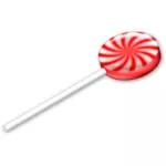 Vektor-Bild von roten und weißen lollipop