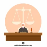Rechter bij een zitting van de rechtbank