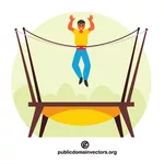 Hopper på trampoline