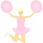 Vector Illustrasjon av dans cheerleader jente