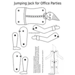 Jumping Jack print en snijd vector afbeelding