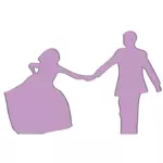 Image vectorielle silhouette vient de se marier