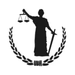 Godin van Justitie teken vector afbeelding