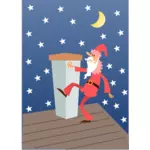 Santa Claus on the roof vector