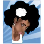 Vektor-ClipArt-Grafik der schwarzen Frau mit einem Afro-Frisur