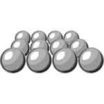 Selezione di immagine vettoriale di palle in scala di grigi