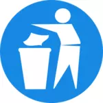 Müll in den Mülleimer zu setzen bitte Symbol Vektor-Bild