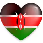 Kenian lipun sydänvektorikuva
