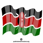 Waving flag of Kenya