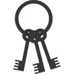Keys on a ring silhouette vector image