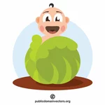 Kid in a cabbage