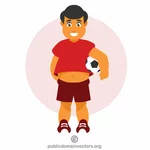 A kid with a soccer ball