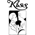 Imagem vetorial de casal a beijar
