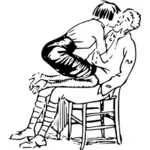 Vector afbeelding van man en vrouw kussen