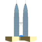 Turnurile Gemene Petronas din Kuala Lumpur vectoriale miniaturi