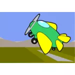 Cartoon vector graphics of ascending aircraft
