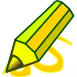 मोटी हरे और पीले पेंसिल के ग्राफिक्स