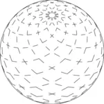 Vector afbeelding van gestippelde spiraal bol