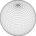 Zig-zag الكرة الحلزونية ناقلات مقطع الفن
