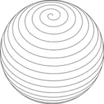 Spiral küre line art vektör çizim