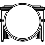 Vector drawing of thick mirror frame