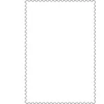 Vector illustration of toothed blank postage stamp template