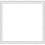 Vector drawing of toothed border mailing postal sticker template