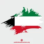 Coup de pinceau de drapeau du Koweït