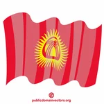 Die Nationalflagge von Kirgisistan