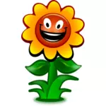 Vector de la imagen de flor juego carácter sonriendo