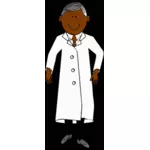 Scientist in white lab coat vector clip art