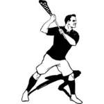 Vector graphics of lacrosse player in a game