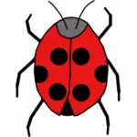 Garis seni vektor ilustrasi sederhana ladybag