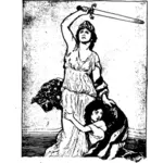 剣と自由の女神のベクトル描画