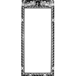 Dibujo en la parte superior del marco del espejo con la decoración de la cara de señora vectorial