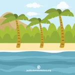 Tropikalnej plaży obiekt clipart