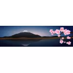 Japan evening landscape vector image