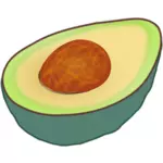 Avocado gesneden in de helft vector illustraties