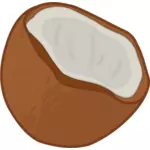 صورة متجهة من نصف رمز فاكهة جوز الهند