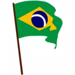 Brezilya bayrağı direği vektör çizim üzerinde