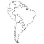 Vector image of map of South America states