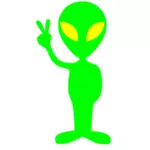 Gambar vektor alien hijau